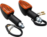 Bike It Long Stem Mini Spear Indicators With Black Body And Amber Lens